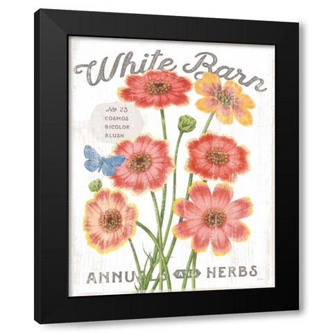 White Barn Flowers III Black Modern Wood Framed Art Print with Double Matting by Schlabach, Sue