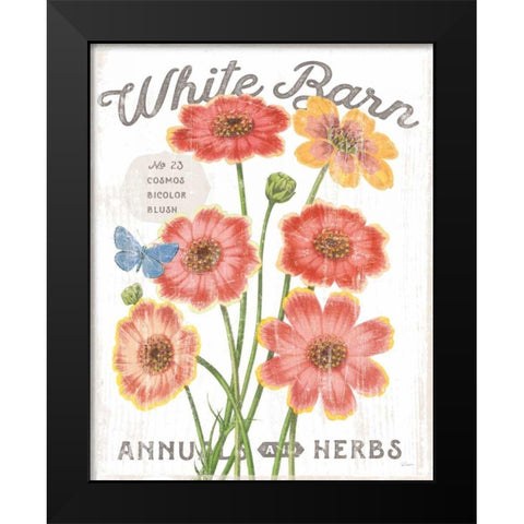 White Barn Flowers III Black Modern Wood Framed Art Print by Schlabach, Sue