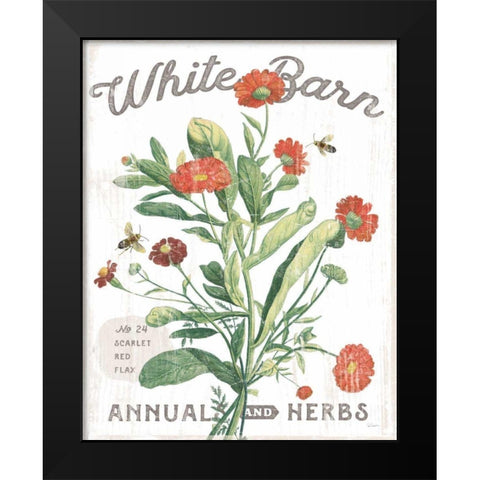 White Barn Flowers IV Black Modern Wood Framed Art Print by Schlabach, Sue