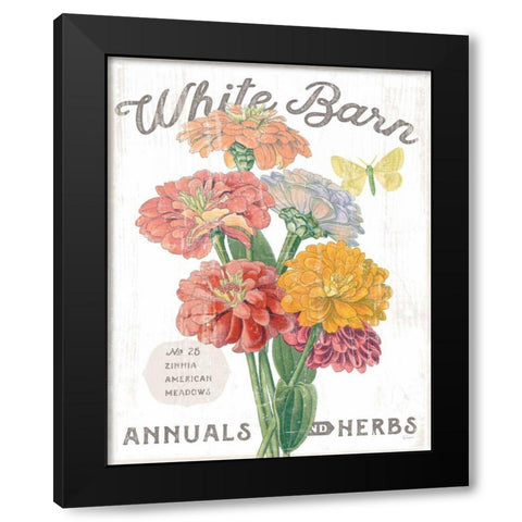 White Barn Flowers V Black Modern Wood Framed Art Print with Double Matting by Schlabach, Sue