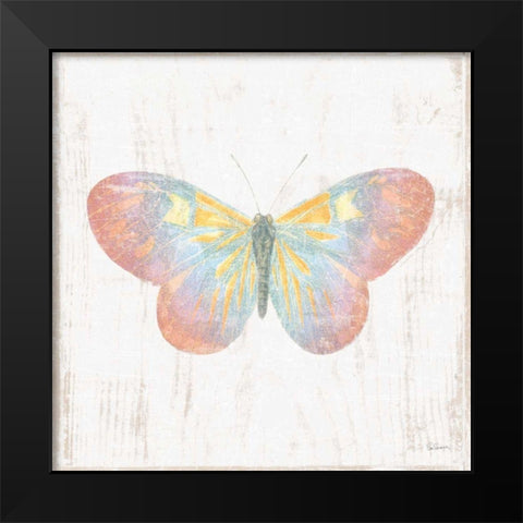 White Barn Butterflies I Black Modern Wood Framed Art Print by Schlabach, Sue