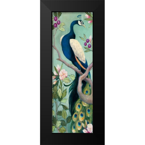 Pretty Peacock I Crop Black Modern Wood Framed Art Print by Purinton, Julia