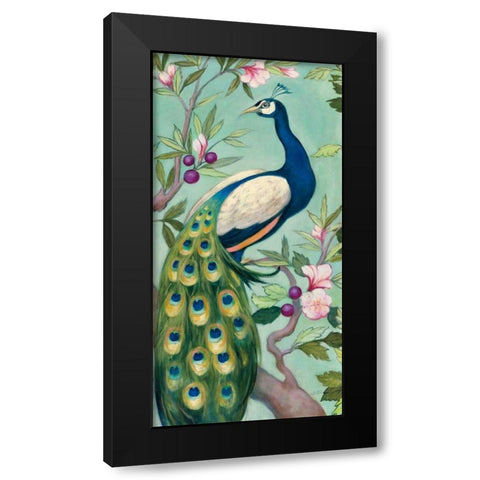 Pretty Peacock II Black Modern Wood Framed Art Print by Purinton, Julia