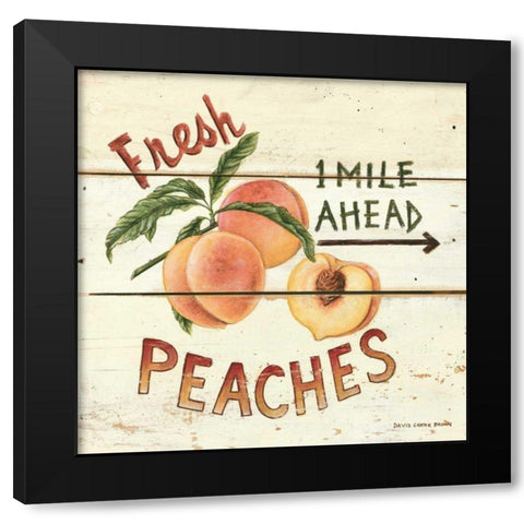 Fresh Peaches Black Modern Wood Framed Art Print by Brown, David Carter