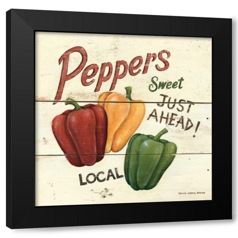 Sweet Peppers Black Modern Wood Framed Art Print with Double Matting by Brown, David Carter