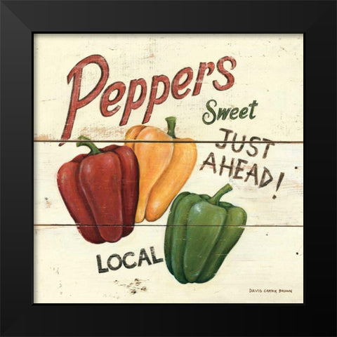 Sweet Peppers Black Modern Wood Framed Art Print by Brown, David Carter