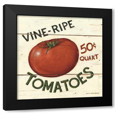 Vine Ripe Tomatoes Black Modern Wood Framed Art Print with Double Matting by Brown, David Carter