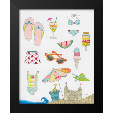 At the Beach I v2 Black Modern Wood Framed Art Print by Prahl, Courtney