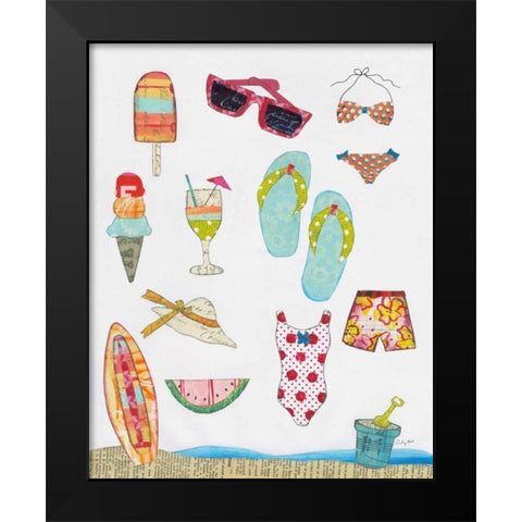 At the Beach II v2 Black Modern Wood Framed Art Print by Prahl, Courtney
