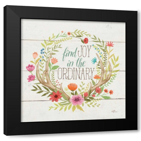 Rustic Bloom V Black Modern Wood Framed Art Print with Double Matting by Penner, Janelle