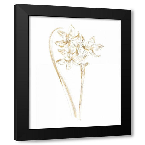 Gilded Botanical IV Black Modern Wood Framed Art Print with Double Matting by Wild Apple Portfolio