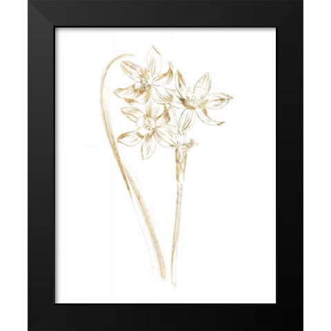 Gilded Botanical IV Black Modern Wood Framed Art Print by Wild Apple Portfolio