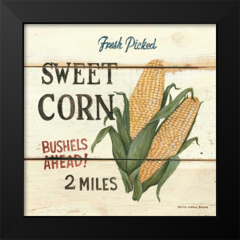 FreshPicked Sweet Corn Black Modern Wood Framed Art Print by Brown, David Carter