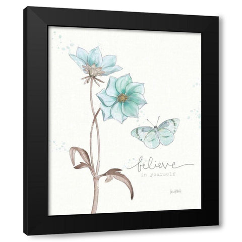 Bits of Blue II Black Modern Wood Framed Art Print with Double Matting by Pertiet, Katie