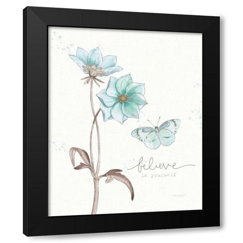 Bits of Blue II Black Modern Wood Framed Art Print by Pertiet, Katie