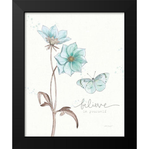 Bits of Blue II Black Modern Wood Framed Art Print by Pertiet, Katie