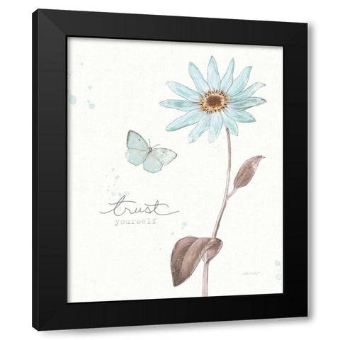 Bits of Blue III Black Modern Wood Framed Art Print by Pertiet, Katie