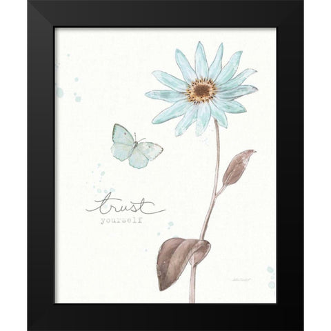 Bits of Blue III Black Modern Wood Framed Art Print by Pertiet, Katie