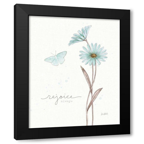 Bits of Blue V Black Modern Wood Framed Art Print by Pertiet, Katie