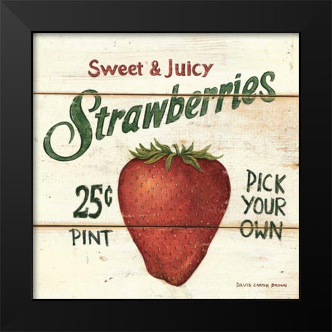 Sweet and Juicy Strawberries Black Modern Wood Framed Art Print by Brown, David Carter