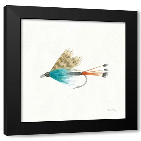 Gone Fishin V Black Modern Wood Framed Art Print by DeNeige, Elyse