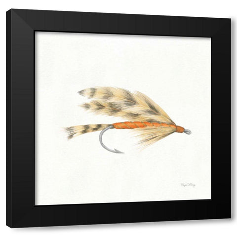 Gone Fishin VI Black Modern Wood Framed Art Print with Double Matting by DeNeige, Elyse