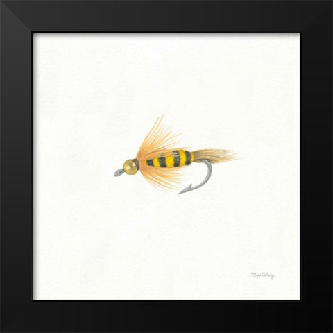 Gone Fishin VII Black Modern Wood Framed Art Print by DeNeige, Elyse