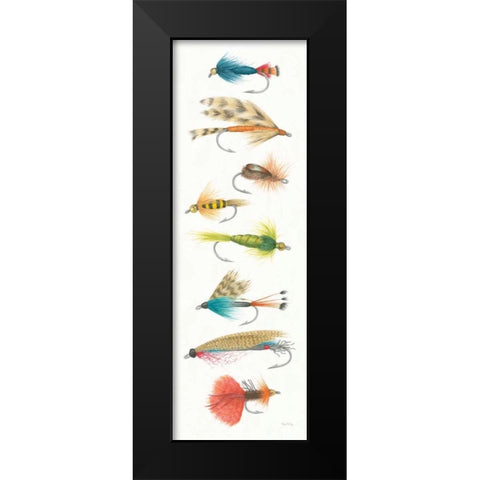 Gone Fishin X Black Modern Wood Framed Art Print by DeNeige, Elyse