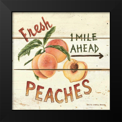 Fresh Peaches Black Modern Wood Framed Art Print by Brown, David Carter