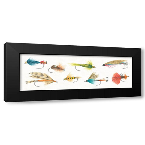 Gone Fishin XII Black Modern Wood Framed Art Print by Wild Apple Portfolio