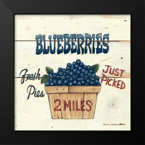 Blueberries Just Picked Black Modern Wood Framed Art Print by Brown, David Carter