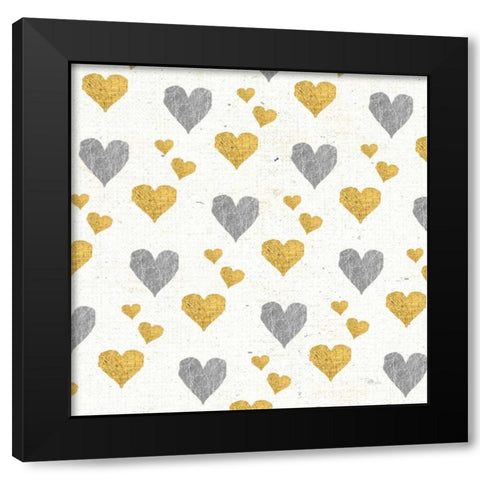 Coffee Cuties Pattern I A Black Modern Wood Framed Art Print by Pela Studio