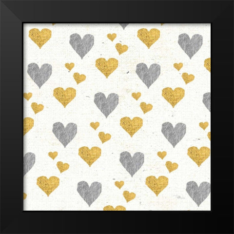 Coffee Cuties Pattern I A Black Modern Wood Framed Art Print by Pela Studio
