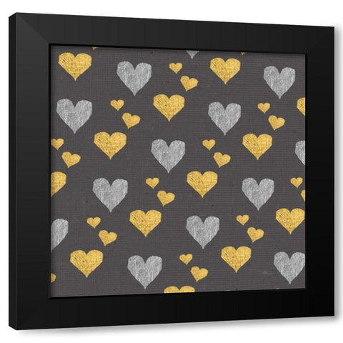 Coffee Cuties Pattern I B Black Modern Wood Framed Art Print by Pela Studio