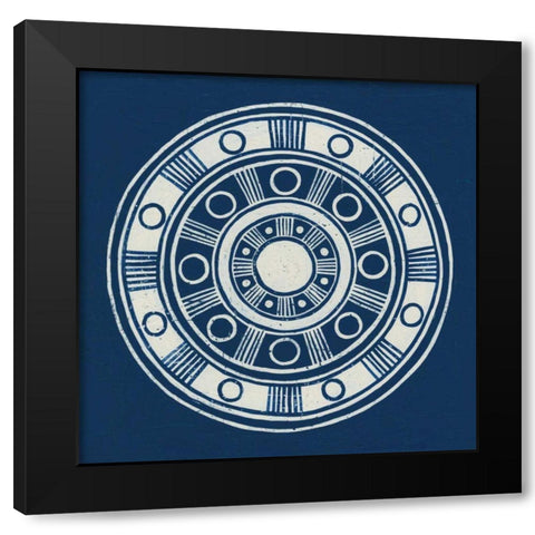 Seville II Dark Blue FB Black Modern Wood Framed Art Print with Double Matting by Lovell, Kathrine