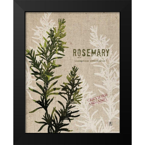 Organic Rosemary No Butterfly Black Modern Wood Framed Art Print by Studio Mousseau