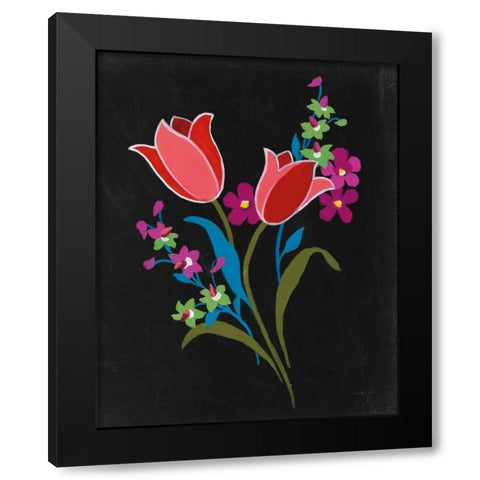 Alpine Bouquet IV Black Modern Wood Framed Art Print with Double Matting by Nai, Danhui