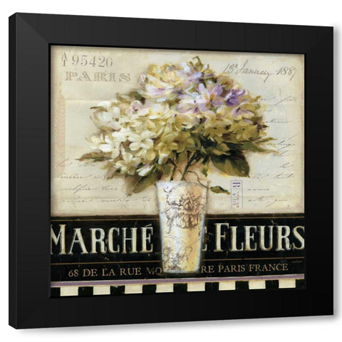 Marche de Fleurs Black Modern Wood Framed Art Print by Audit, Lisa