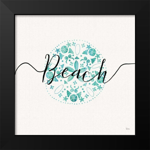 Sea Charms II Teal Black Modern Wood Framed Art Print by Charron, Veronique