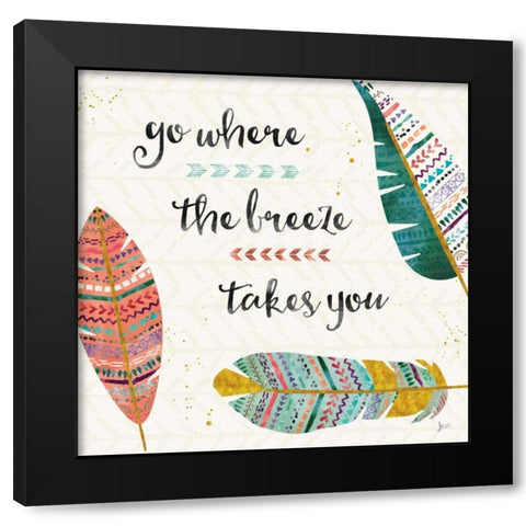 Light as a Feather III Black Modern Wood Framed Art Print by Aiken, Jess