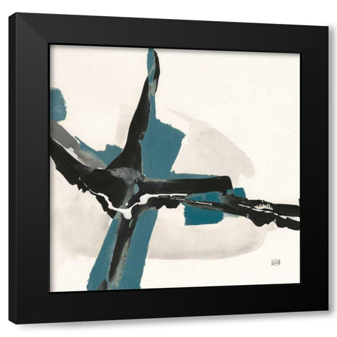 Creamy Cerulean I Black Modern Wood Framed Art Print by Paschke, Chris