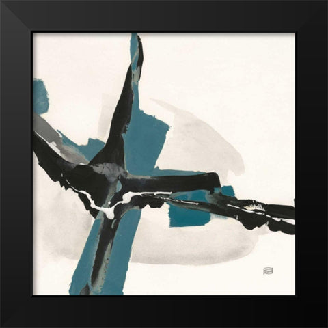 Creamy Cerulean I Black Modern Wood Framed Art Print by Paschke, Chris