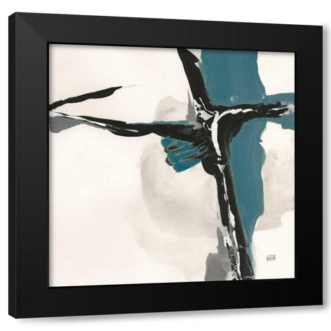 Creamy Cerulean II Black Modern Wood Framed Art Print by Paschke, Chris