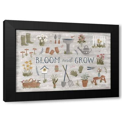 Blooming Garden III Black Modern Wood Framed Art Print by Marshall, Laura