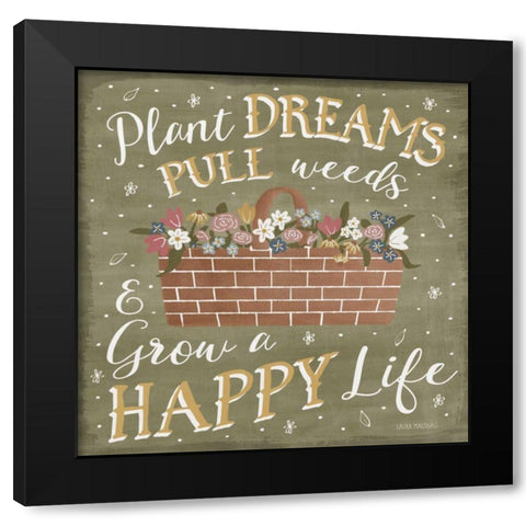Blooming Garden V Black Modern Wood Framed Art Print with Double Matting by Marshall, Laura