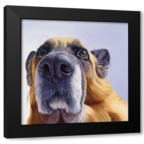 Smooch Black Modern Wood Framed Art Print with Double Matting by Ruby, James