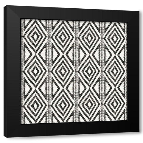 African Wild Pattern III BW Black Modern Wood Framed Art Print by Wild Apple Portfolio