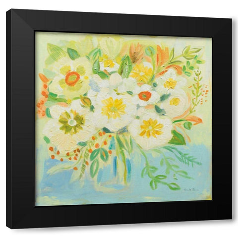 Camillia Black Modern Wood Framed Art Print with Double Matting by Zaman, Farida