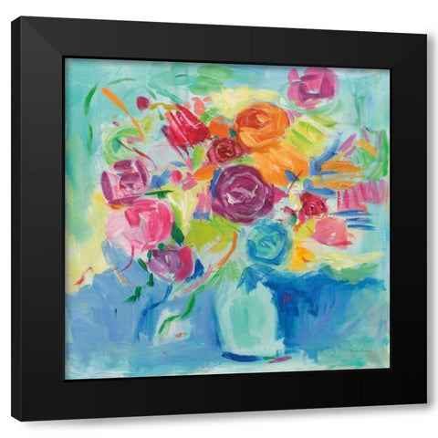 Matisse Florals Black Modern Wood Framed Art Print by Zaman, Farida