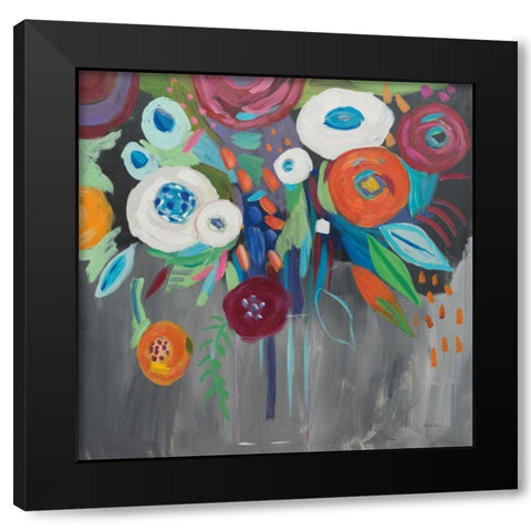Midnight Magic Black Modern Wood Framed Art Print with Double Matting by Zaman, Farida